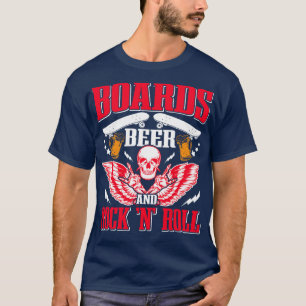 Camiseta Skateboar De Concierto De Cerveza Rock Y Roll