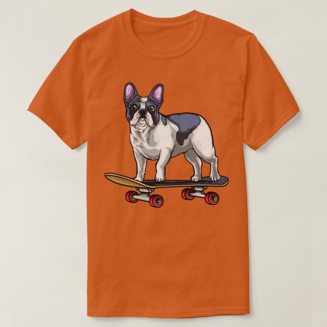 Camiseta Skateboard de Bulldog francés (Diseño del anverso)