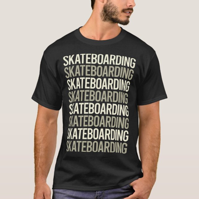 Camiseta Skateboard de texto blanco (Anverso)
