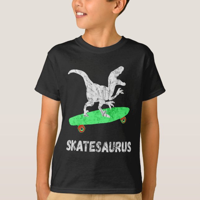 Camiseta Skateboard Dinosaur Skateboarding T-rex Funny Skat (Anverso)