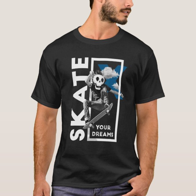 Camiseta Skateboard Drill Park Road Halfpipe Skull (Anverso)
