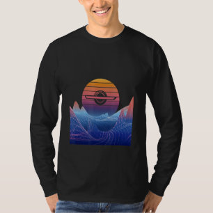 Camiseta Skateboard Eléctrico Vaporwave Retro Sunset Landsc