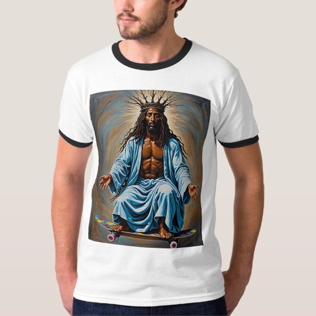 Camiseta Skateboard Jesus Crowne King Streetwear Tee (Anverso)
