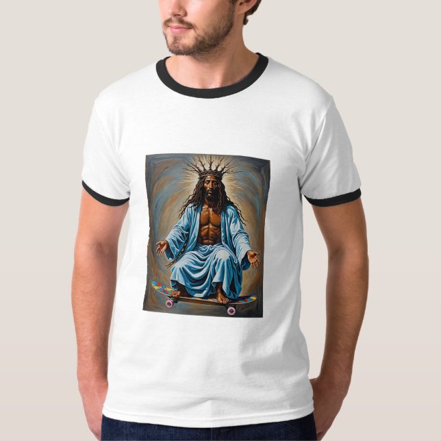 Camiseta Skateboard Jesus Crowne King Streetwear Tee (Anverso)