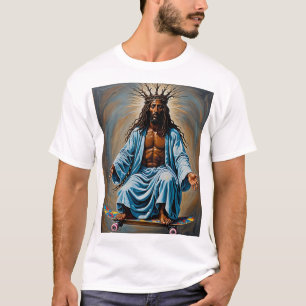 Camiseta Skateboard Jesús Gracioso Arte Religioso Calle Urb