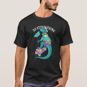 Camiseta Skateboard Retro Vintage Dinosaur Skateboard