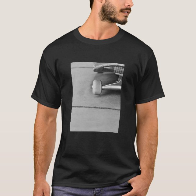 Camiseta skateboard skateboard fotografía en blanco negro (Anverso)