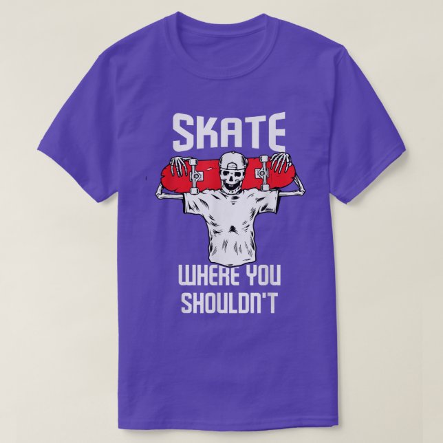 Camiseta Skateboard Skateboarding Hombres Skeleton (Diseño del anverso)