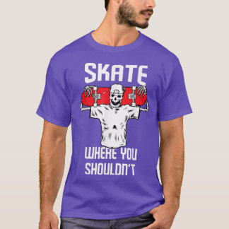 Camiseta Skateboard Skateboarding Hombres Skeleton