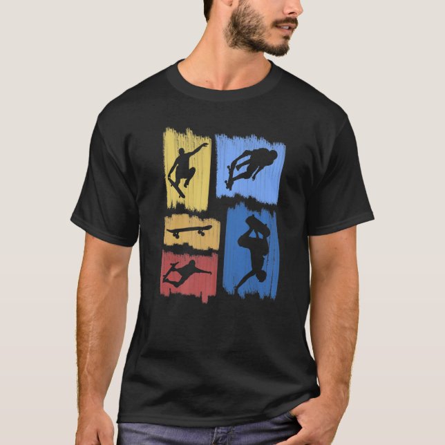 Camiseta Skateboard Stunts Variation Skater (Anverso)