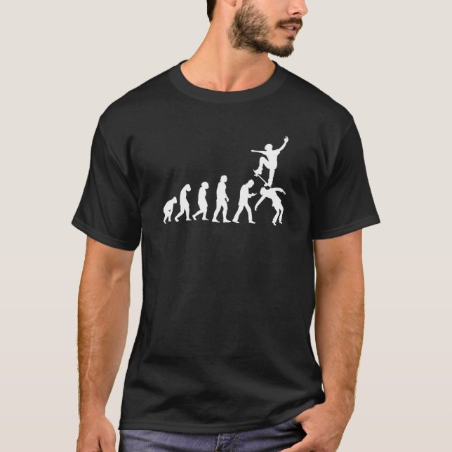 Camiseta Skateboard Trick Skateboard Evolution Skateboa (Anverso)