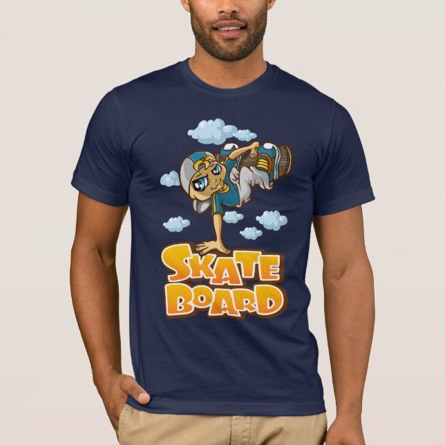 Camiseta Skateboarder and clouds (Anverso)