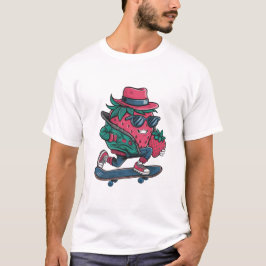 Camiseta skateboarder divertido berry fresco amante fresa