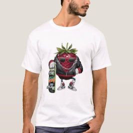 Camiseta skateboarder divertido berry fresco amante fresa