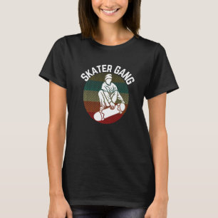 Camiseta Skateboarder Gang Retro Vintage Skateboard