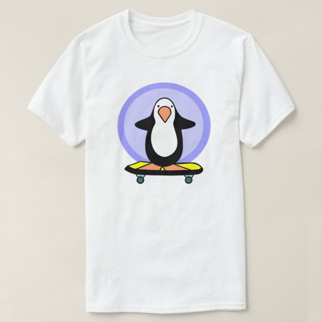 Camiseta Skateboarder Pingüino Skateboarding Fun Skateboard (Diseño del anverso)