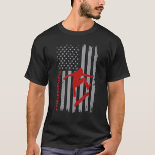 Camiseta Skateboarding American Flag Skateboard Skateboard 