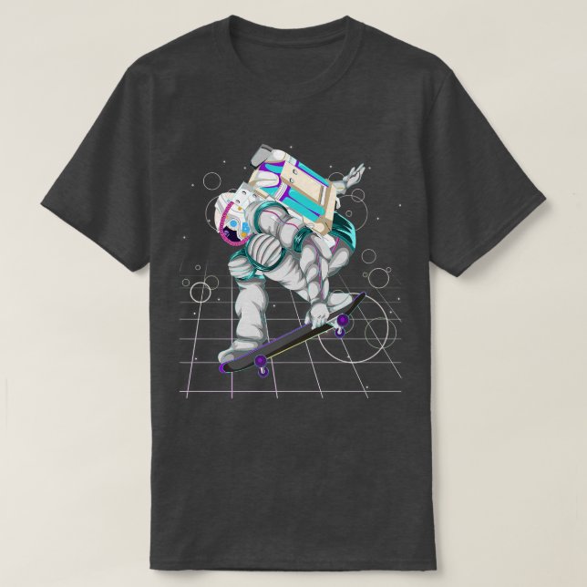 Camiseta Skateboarding Art Retro Vaporwave de Synthwave 90 (Diseño del anverso)