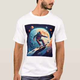 Camiseta Skateboarding astronauta en el espacio