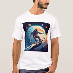 Camiseta Skateboarding astronauta en el espacio