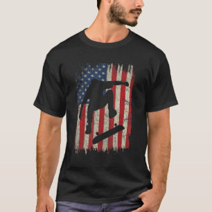 Camiseta Skateboarding Bandera Americana Skateboard Skatebo