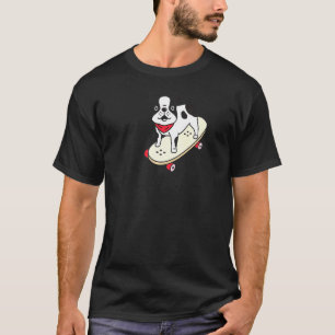 Camiseta Skateboarding Bulldog francesa Cachorro Skateboard