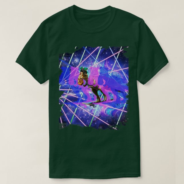 Camiseta Skateboarding de Dinosaur, Rave Trippy Las (Diseño del anverso)