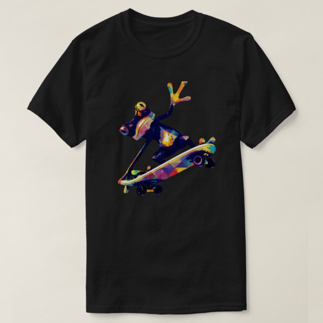 Camiseta Skateboarding de rana (Diseño del anverso)