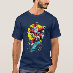 Camiseta Skateboarding de Santa Claus