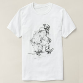 Camiseta Skateboarding de Santa Claus con regalo