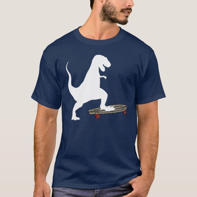Camiseta Skateboarding del dinosaurio (Anverso)