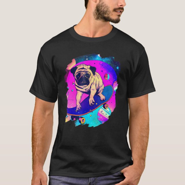 Camiseta Skateboarding en el espacio ultraterrestre Retro V (Anverso)