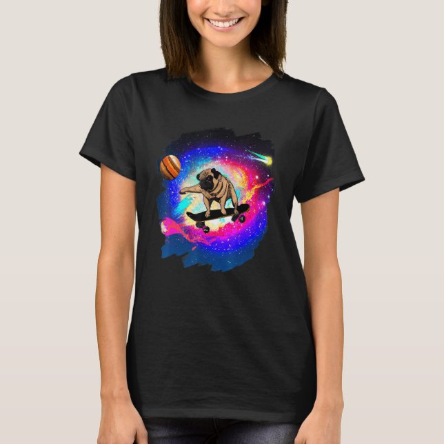Camiseta Skateboarding en el espacio ultraterrestre Retro V (Anverso)