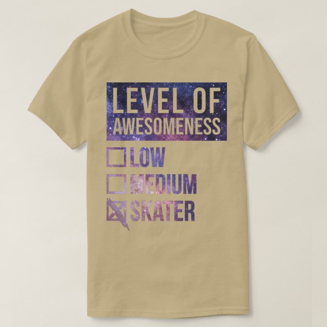 Camiseta Skateboarding Graciosa Nivel De Arte Del Skater (Diseño del anverso)