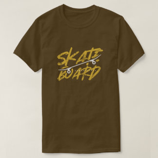 Camiseta Skateboarding Grunge Gold Graphic Typography T-Shi