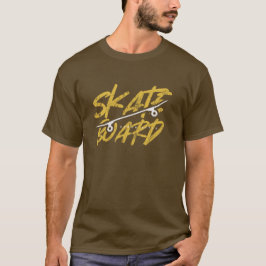 Camiseta Skateboarding Grunge Gold Graphic Typography T-Shi