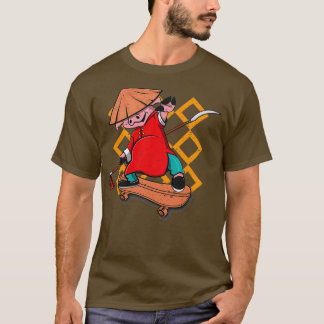 Camiseta Skateboarding Kung Fu Pig