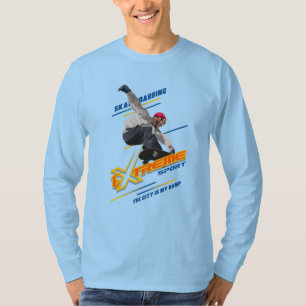Camiseta Skateboarding   Larga manga de los hombres