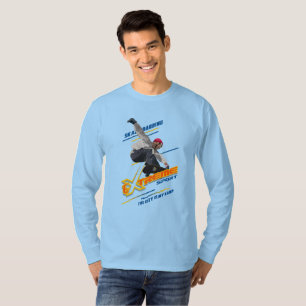 Camiseta Skateboarding   Larga manga de los hombres