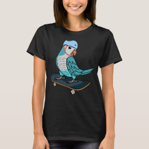 Camiseta Skateboarding Parrot I Blue Monk Parakeet Quaker