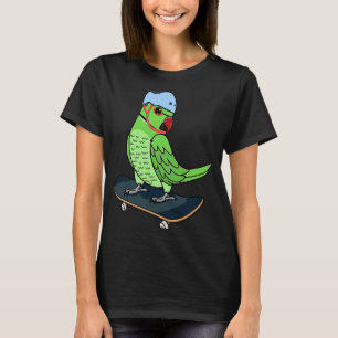 Camiseta Skateboarding Parrot I Green Indian Ringneck