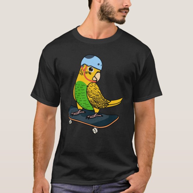 Camiseta Skateboarding Parrot I Yellow Budgerigar (Anverso)