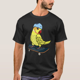 Camiseta Skateboarding Parrot I Yellow Indian Ringneck