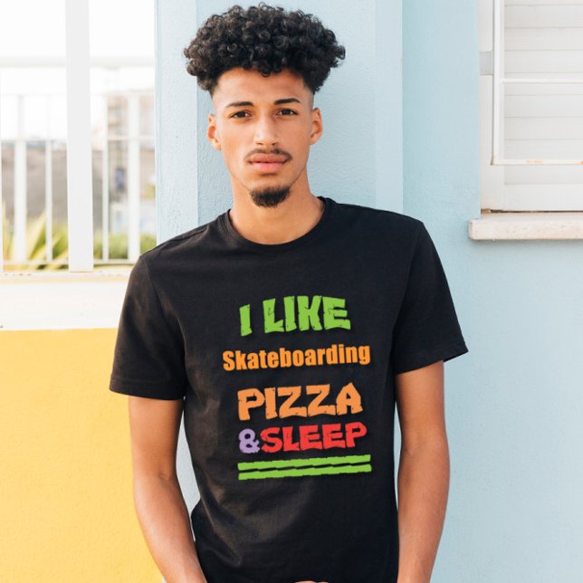 Camiseta Skateboarding, Pizza, Sleep Unisex (Subido por el creador)