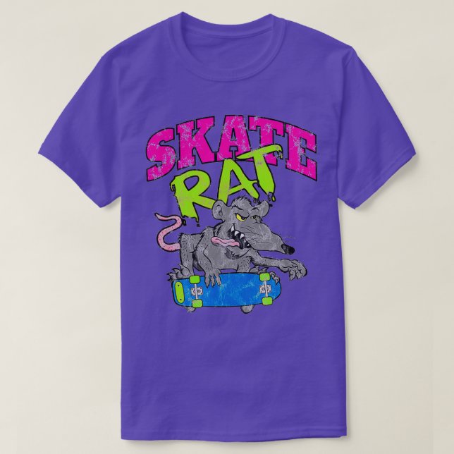 Camiseta Skateboarding Rat Retro Molesto (Diseño del anverso)