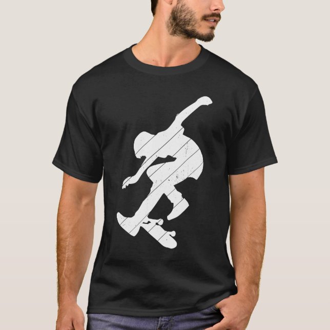 Camiseta Skateboarding Retro Boarder Stunt Fun S (Anverso)