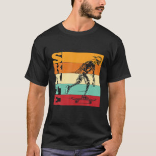 CAMISETA SKATEBOARDING RETRO SKATER FUNNY SKELETON