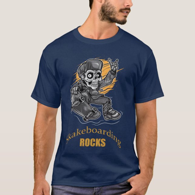 Camiseta Skateboarding Rocks vintage (Anverso)