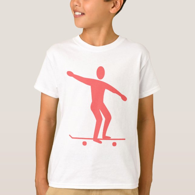 Camiseta Skateboarding - Rosa tropical (Anverso)