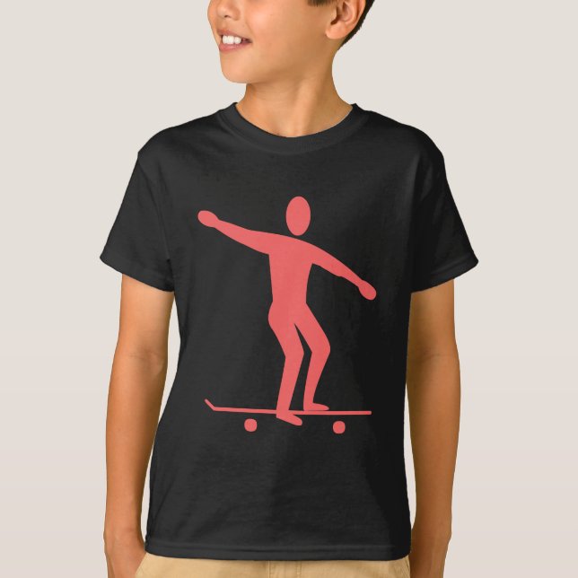 Camiseta Skateboarding - Rosa tropical (Anverso)